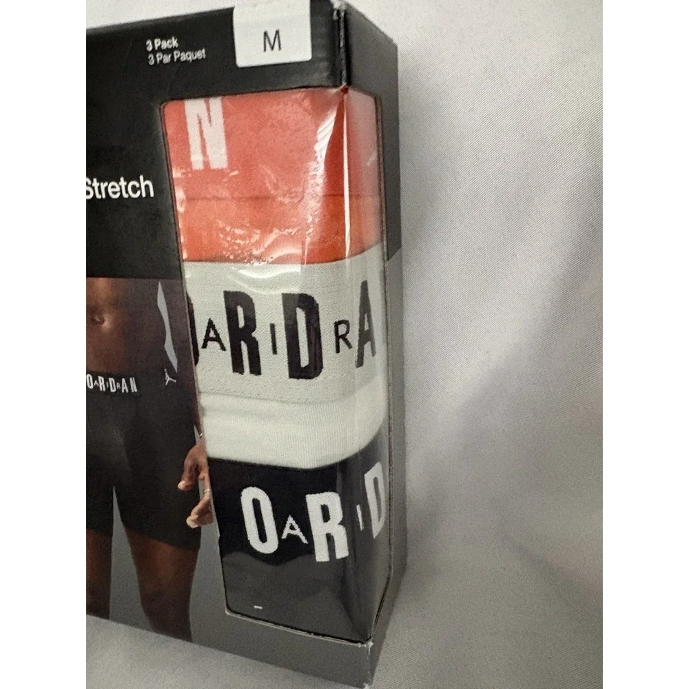 NEW Jordan Flight Cotton Stretch Boxer Briefs 3-Pack Multicolor Men Medium 32-34